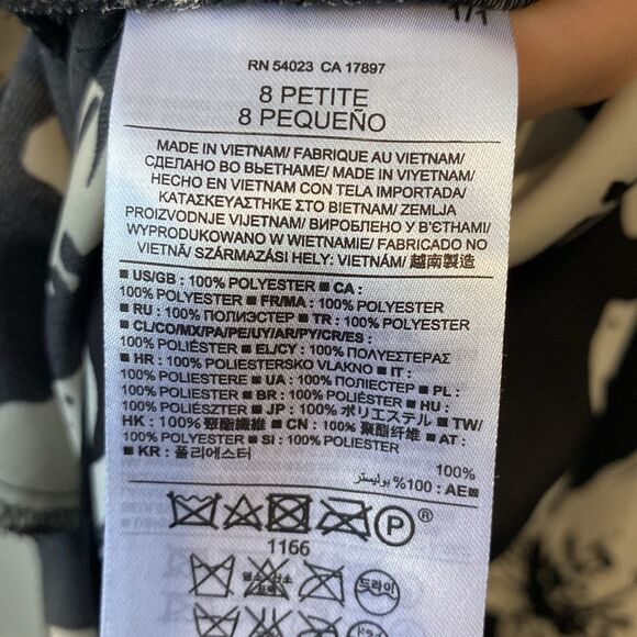 Banana Republic Black and White Floral Midi Dress Size 8P - Picture 11 of 12